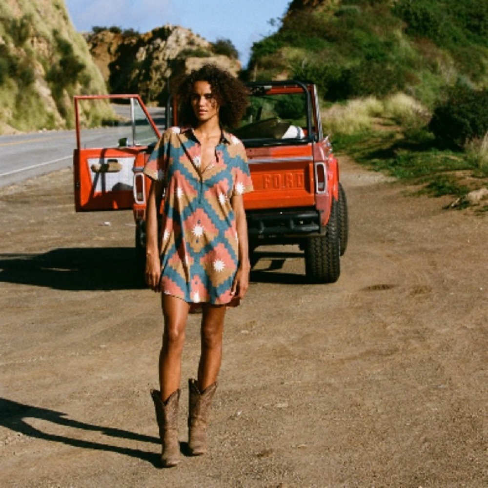 Roark XS Shirt Dress in Southwestern Geometric Pattern